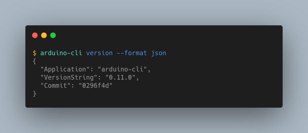 Arduino CLI json